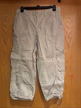 Style & Co. mid-rise cargo capri pants, stonewall, 6